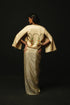 Beige Linen Satin Draped Skirt Set