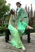 Aqua Green Chinon Chiffon Pant Set