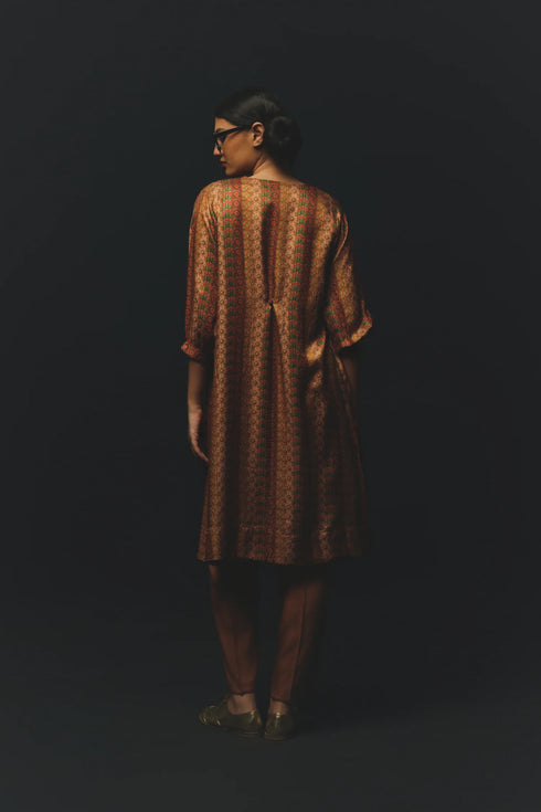 Tan Gajji Satin Jacket Set