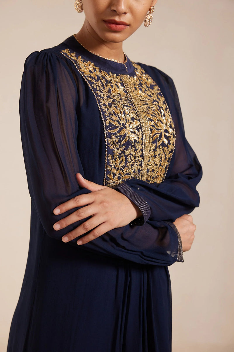 Blue Georgette Dress  House of Chic, New York