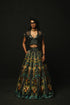 Charcoal Linen Satin Jacket Lehenga Set