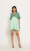 Teal-Tea Green Frill Dress