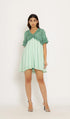 Teal-Tea Green Frill Dress