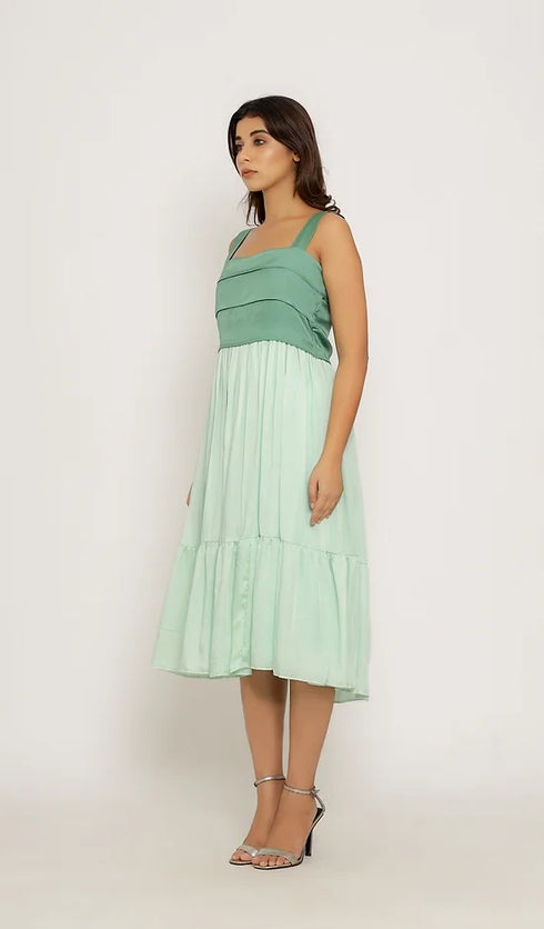 Teal -Tea Green Midi Dress