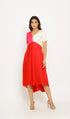 Red-Pink Midi Dress