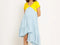 Yellow-Ice Blue Asymmetrical Dress
