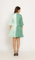 Teal-Tea Green Half & Half Dress