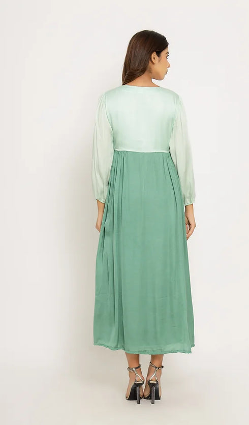 Teal-Tea Green Maxi Dress