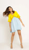 Yellow-Ice Blue Frill Dress