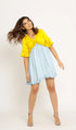 Yellow-Ice Blue Frill Dress