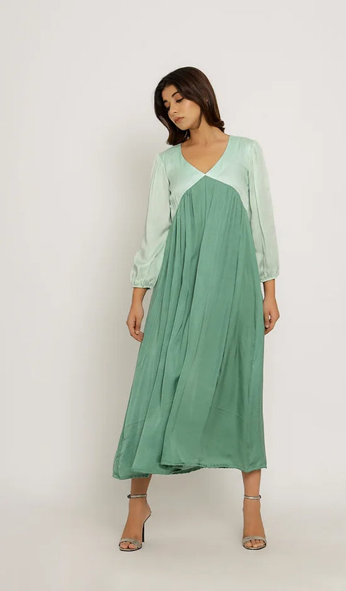 Teal-Tea Green Maxi Dress