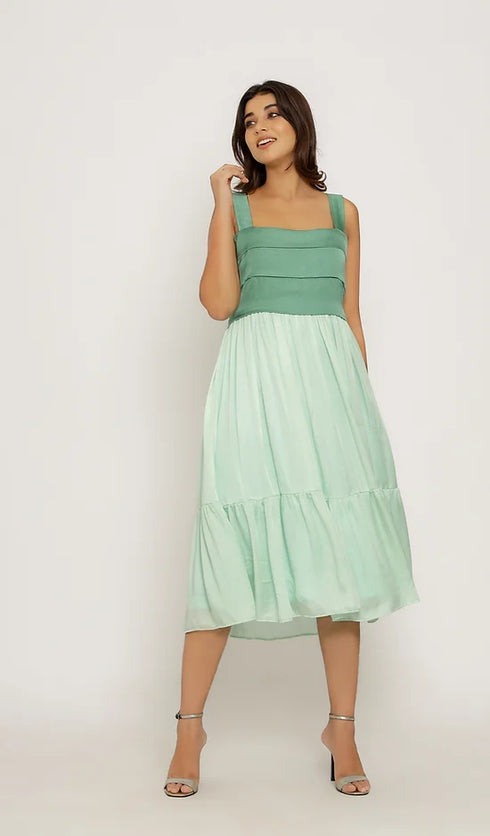 Teal -Tea Green Midi Dress
