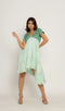 Teal-Tea Green Asymmetrical Dress