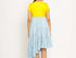 Yellow-Ice Blue Asymmetrical Dress