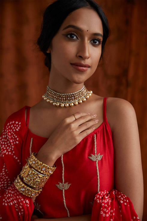 Spaghetti Lotus Kurta Set