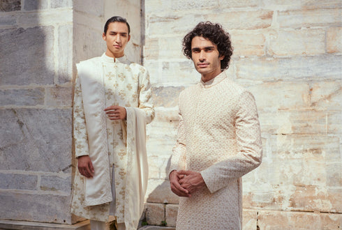 Off White Sherwani Set