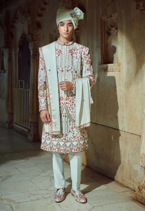 Mint Green Sherwani Set