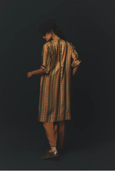 Beige Gajji Satin Jacket Set