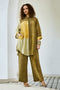 Yellow Green Linen Kurta Set