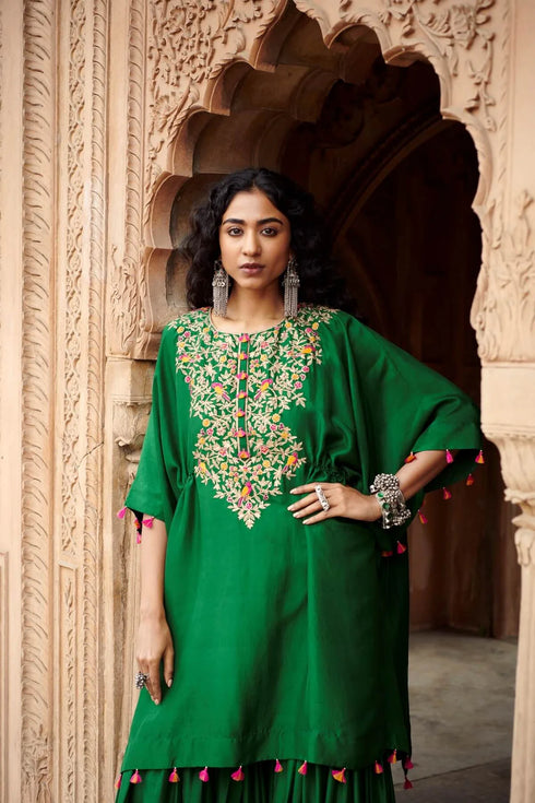 Embroidered Kaftan with A Sharara