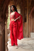 Bandhani Cape Set With A Chandbali Crop Top