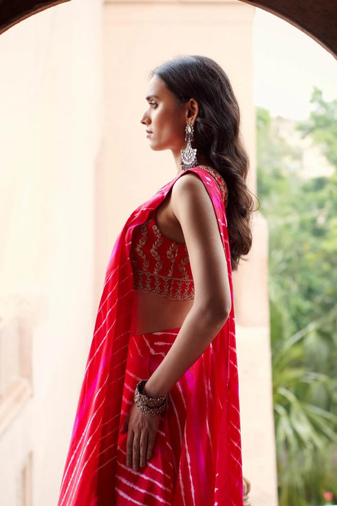 Sarang Leheriya Drape Saree With A Belt