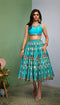 Who Run The World : Cerulean Blue Embellished Half Lehenga Set