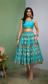 Who Run The World : Cerulean Blue Embellished Half Lehenga Set