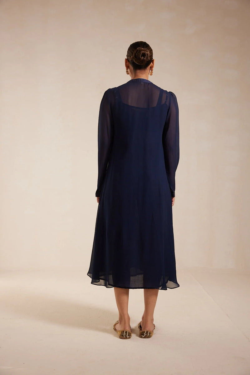 Blue Georgette Dress House of Chic, New York Blue Georgette Dress House of Chic, New York