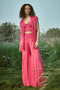 Embroidered Pink Jacket Pant Set