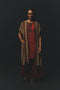 Rust Linen & Crepe Satin Jacket Set