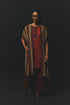 Rust Linen & Crepe Satin Jacket Set