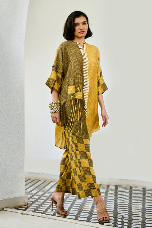 Yellow Green Kurta Set