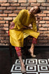 Chanderi Kurta With Beautiful Lotus Embroidered Motifs And Gharchola Pants