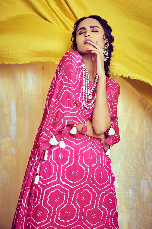 Cube Kaftan With Mala And Straight Pants