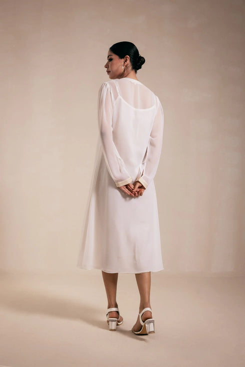 White Georgette Dress