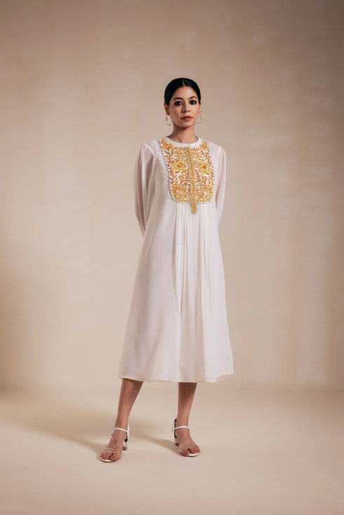 White Georgette Dress