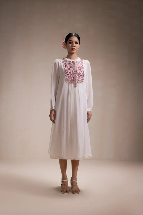 White Georgette Dress