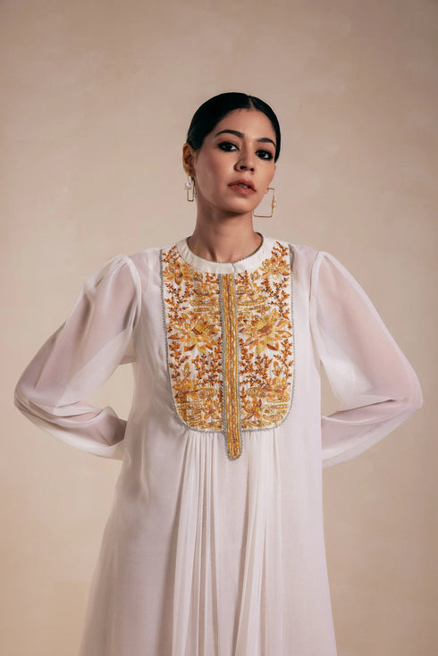 White Georgette Dress