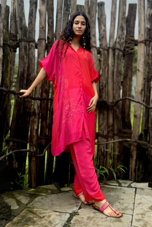 Pink Crepe Co-Ord Set