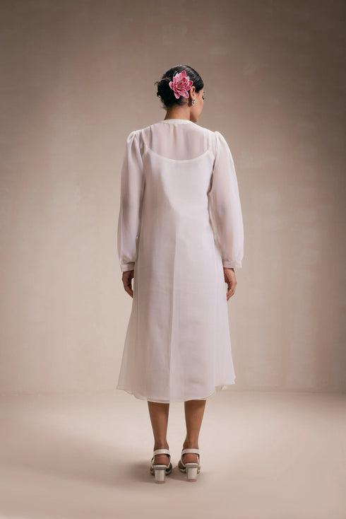 White Georgette Dress