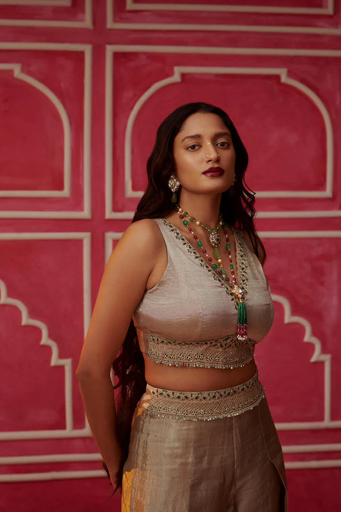 Gharchola Cape And Pants Set