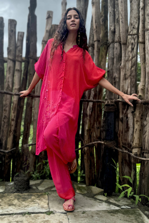Pink Crepe Co-Ord Set