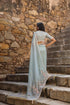 Vaayu Light Blue Phool Patti Saree Set