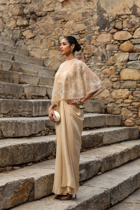Vaayu Beige Cape Set