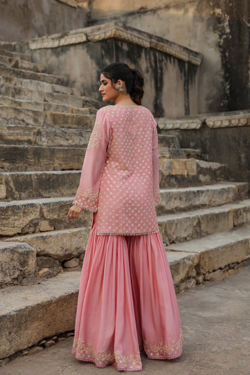 Vaayu Pink Buti Sharara Set