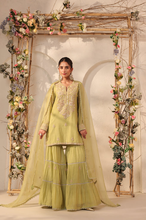 Vaayu Green Sharara Set