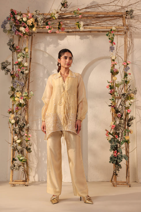Vaayu Beige Jacket Co-ord Set