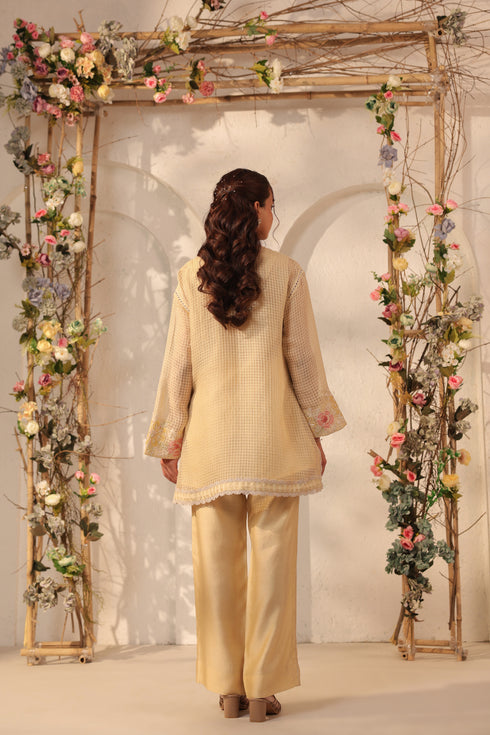 Vaayu Beige Applique Co-ord Set