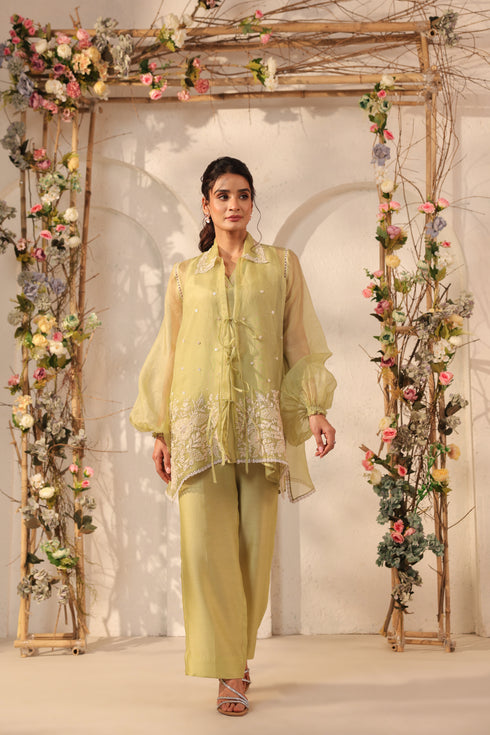 Vaayu Green Jacket Co-ord Set